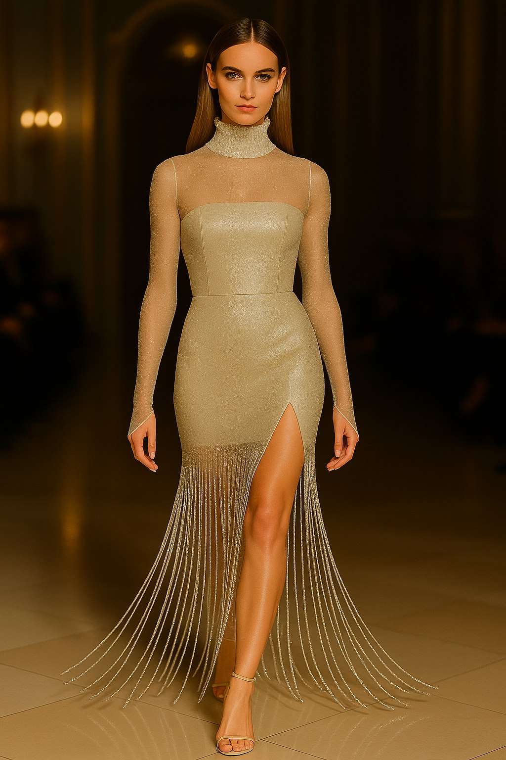 Tsarina® Shimmer Fringe Evening Gown by Haus Von Nobel™