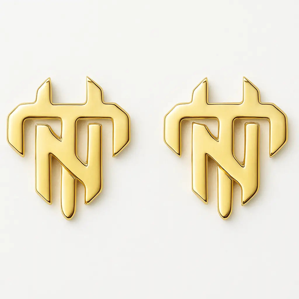 Haus Von Nobel™ TN® Logo Earrings – Gold-Plated Luxury Statement Jewelry